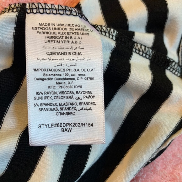 Bebe Black/White Striped Embellished Tank Top sz L - Picture 5 of 5